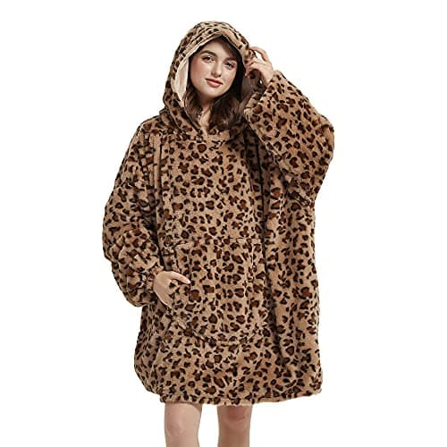 Viviland Sudadera con capucha de gran tamaño, súper suave, cálida, cómoda, con bolsillo frontal grande, regalo para mujeres, hombres, adolescentes y niños, marrón
