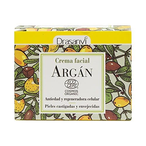DRASANVI CREMA FACIAL DE ARGÁN CERTIFICADO BIO - Aceite de argán + Aceite de Lavandín y Limón + Aloe Vera - Pieles castigadas y envejecidas - VEGANO - 50ml