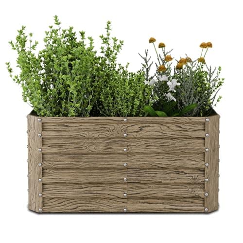 blumfeldt Jardineras Exterior Grandes - Arriate Elevado 432L en Acero Galvanizado, Resistente a la Intemperie, Diseño Ergonómico con Base Abierta para Flores, Hierbas & Verduras
