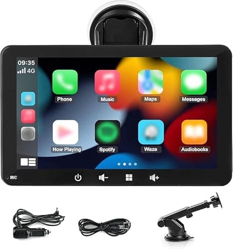 Autolink Pantalla de 7'' para Coche CarPlay Wireless y Android Auto, Compatible con Control de Voz, AUX, BT 5.0 y Función Mirror Screen, para Diferentes Vehículos (7 Pulgadas)