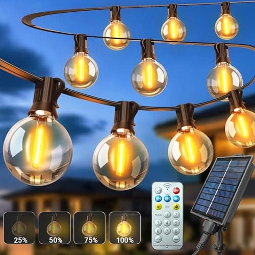 ARKOCHIC Guirnaldas Luces Exterior Solar 7.5M, G40 Luces Solares Exterior Jardin LED con 10+1 Bombillas, 8 Modos Impermeable Guirnalda Luces Exterior Solar para Jardín, Terraza, Fiesta