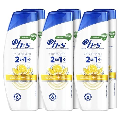 H&S Citrus Fresh 2en1 Plus Champú y Acondicionador Anticaspa 300ml. Actúa Contra La Caspa, Grasa Y Picor desde dl Primer Lavado. Pelo Sin Caspa + Hidratado. Limpia El Cuero Cabelludo Graso Y el Pelo