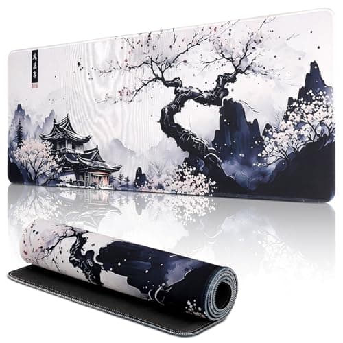 Yimomoyi Alfombrilla Ratón, XXL 800 x 300 mm Mouse Pad Grande Gaming, Alfombrilla Antideslizante,Tapete Escritorio con Bordes Cosidos, Desk Mat para Jugadores, PC, Oficina