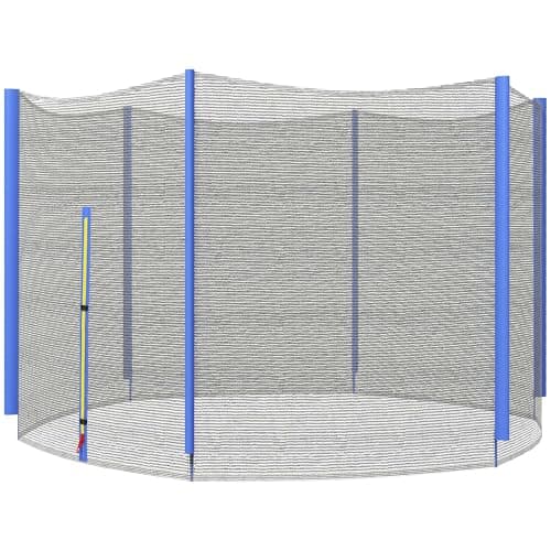 SPORTNOW Red de Seguridad para Cama Elástica Ø244 cm Red de Trampolín Redondo para Exterior Protectora para Cama Elástica de 6 Postes Rectos Azul