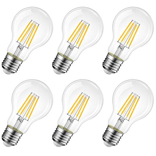 LVWIT Bombillas LED E27 de Filamento (Casquillo Gordo) - equivalente a 40W, 470 lúmenes, Color blanco cálido 2700K. Bombilla retro vintage, No regulable - Pack de 6 Unidades.