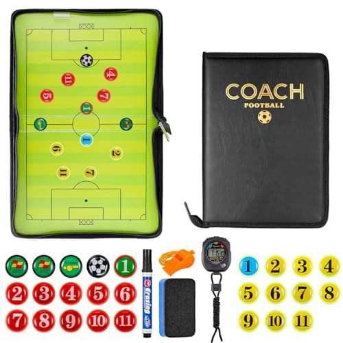 JIZZU Pizarra Futbol Entrenador,Carpeta Táctica Magnéticas Plegable para Deportes Entrenamiento de Baloncesto,Basketball Coach Board Sporting Spizarra Magnetica Futbol