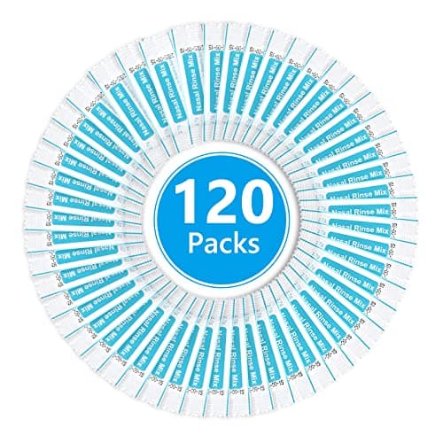 URAQT Sal Lavado Nasal, 120pcs Suero Fisiologico para Alivio Congestión Nasal y Limpieza Nasal, Limpiador Nasal Niños y Adulto para Enjuague Nasal, Lavado Nariz, Alivio Conductos Nasal