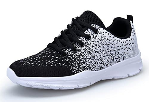 DAFENP Zapatillas deportivas para correr, transpirables, ligeras, para gimnasio, fitness, para hombre y mujer, negro y blanco, 36 EU