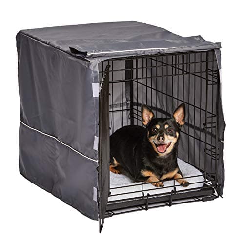 New World - Funda de poliéster para jaula de perro pequeño, se adapta a la mayoría de jaulas de 61 cm, color gris claro, lavable a máquina, reduce los ladridos y la masticación