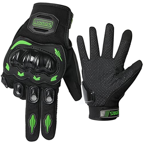 LVNRIDS Guantes Moto Hombre Mujer, Guantes de Moto Verano Pantalla Táctil para BMX ATV MTB Motocross Ciclismo Verde XL