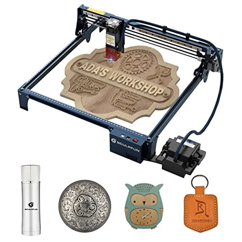 SCULPFUN S30 PRO grabado láser - Máquina de corte por láser de 10W, asistencia aire de control automático, precisión de 0,005 mm, grabado y corte láser de madera