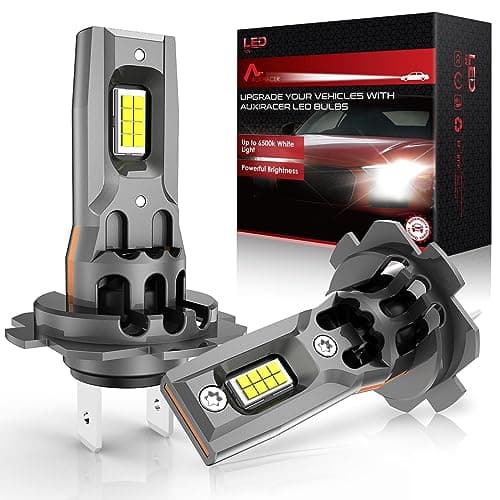 AUXIRACER H7 LED, H7 LED Bombilla Coche Anti Error Canbus,100W 180000lm, 6500K 500% de brillo, lámpara halógena de repuesto 1:1, 2 H7 bombillas LED