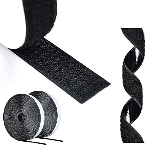 AIQInu Belcro Adhesivo Doble Cara,5 Metros Hook y Loop Auto Adhesivo,20mm Ancho Reutilizable Nylon Doble Cinta Cara Extra Fuerte para Oficina,Doméstica,Bricolaje