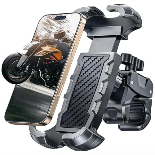 CIRYCASE Soporte Movil Bicicleta, [Abrazadera Antivibración] [Seguridad Total] Soporte Móvil Moto para Manillar de Scooter Bici, [1s Poner & Tomar] Suporte Telemóvel Moto para Teléfonos de 4.7"-6.8"