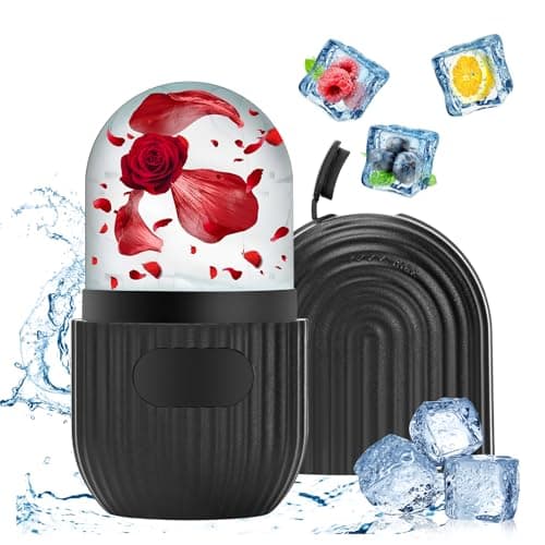 Vasmeiy Rodillo Facial de Hielo, Ice Roller Facial, Silicona Reutilizable Hielo para la Cara para Reafirmante Facial, Reducir los Poros, Reduce la Hinchazón, Reducir las Arrugas (Negro)