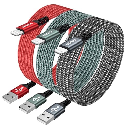 Cable Cargador iPhone 2M 3Pack [MFi-Certificado] Cable iPhone Carga Rápida Apple Cable Lightning Compatible con iPhone 14 13 12 11 Pro/Pro Max/Mini, XR XS Max X, 8 7 6 6s Plus, 5s 5 Se