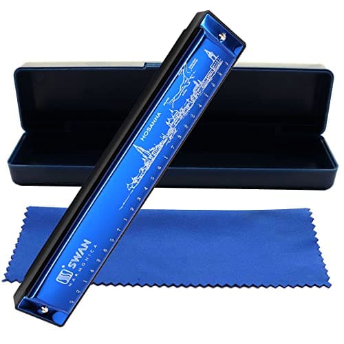 Arpa de órgano de boca, armónica, 24 agujeros, clave de C, diatónica, polifónica, blues, instrumento musical profesional para niños y adultos, regalo para principiantes