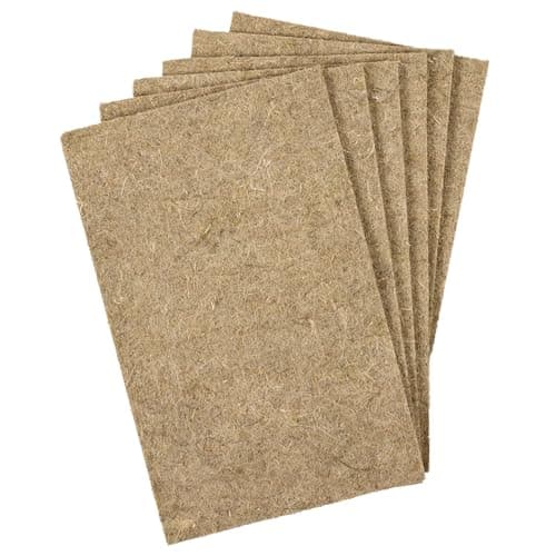 La Cordeline - Juego de 6 alfombras de cama de cáñamo natural, 25 x 40 cm, 1000 g/m², fondo de jaula para roedores, conejos, hámster…