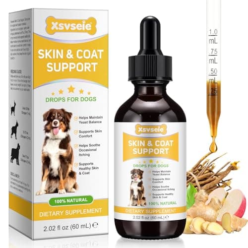 Gotas para Infecciones por Levadura en Perros, Fórmula Natural Alivia Eficazmente Síntomas como Picazón, Inflamación, Olor, Alergias e Infecciones de Oído, y Fortalece el Sistema Inmunológico, 60 ml