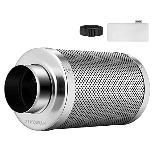 VIVOSUN Filtro de Carbón Activo 150mm | Con Prefiltro, Brida Reversible y Carbón Australiano | Control de Olores para Tentes de Cultivo, Ventiladores en Línea y Cultivo Interior