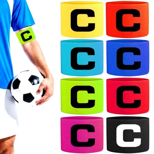 RUIJIE 8 Brazalete de Fútbol Multicolor Ajustable Brazalete de Capitan de Futbol C Banda del Capitán para Fútbol Brazalete de Capitán de Fútbol para Niños y Adultos Junior Apto para Varios Deportes