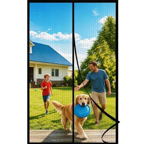 Mosquitera Puerta Magnetica 100x200CM, Cortinas Antimoscas Puerta Exterior con Iman, Cortina Contra Mosquitos con Imanes, Cortinas Antimosquitos para Puertas Exteriores, Fly Curtains for Door(Negro)