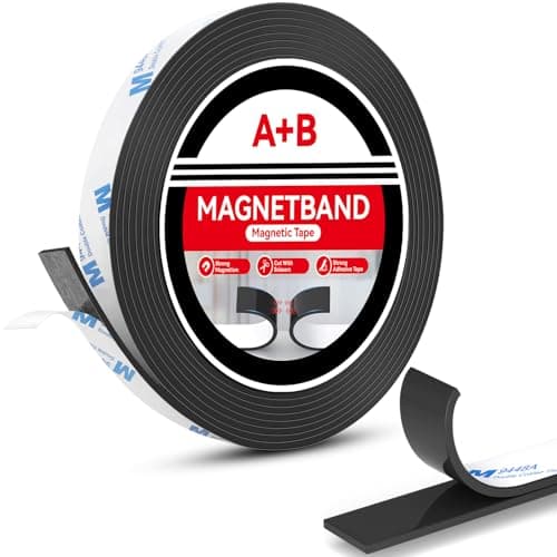 Cinta Magnética A+B Autoadhesiva, Cinta magnética fuerte, Cinta Magnética Adhesiva para Mosquiteras, Cortinas, DIY y Más, Tiras Magnéticas 4m*15mm