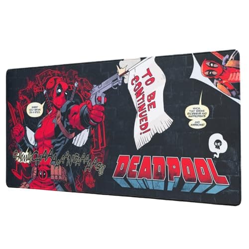 Alfombrilla de ratón XXL Marvel Deadpool - Alfombrilla de Escritorio (Mouse Pad) Protector Escritorio : Impermeable y Antideslizante (80X35 cm)