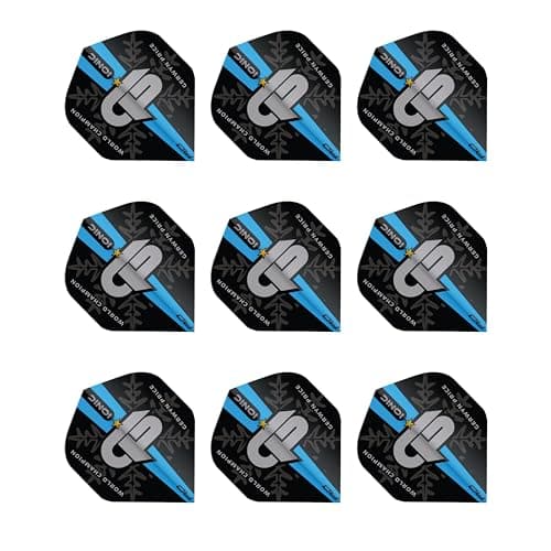 RED DRAGON Flechas de Dardos Gerwyn Price Iceman World Champion Azul Logo Edition: 3 Juegos por Paquete (9 vuelos en Total)