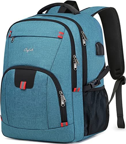 Cafele Mochila para Hombres y Mujeres, Mochila Escolar para Adolescentes, Mochila para computadora portátil de 17,3 Pulgadas para Viajes universitarios de Negocios, Azul Lago