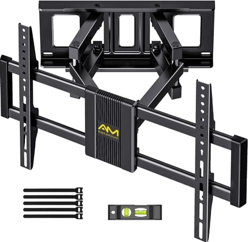 Alphamount Soporte TV Pared Movimiento Completo para Televisores 37 a 80 Pulgadas, Soporte TV Inclinable y Giratorio con Brazos Dobles, Máximo VESA 600x400 mm hasta 45 kg, APLF6