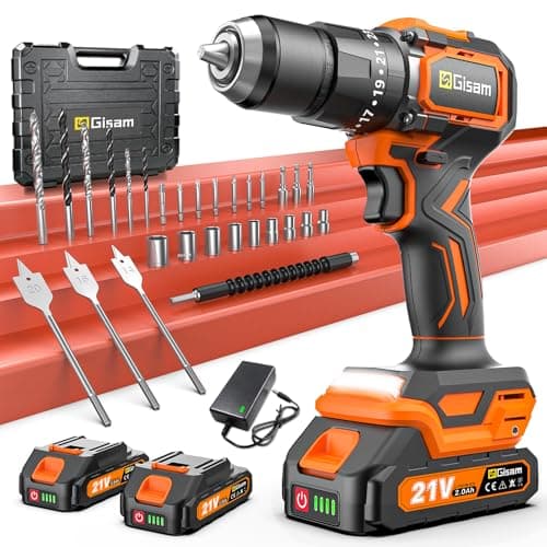 Taladro a Batería 21V, Kit Taladro Inalámbrico Con 2 Baterías, Motor Brushless 1200W 75Nm, 25+3 Niveles, Mandril 13mm, 2 Velocidades, Gran LED, 29 Accesorios Para Hogar & DIY de Jardín