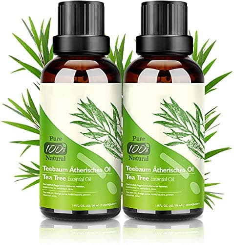 Aceite de Árbol de Té 100% Natural, 2 * 30 ML Aceites Esenciales - Aceite de Acné, Suero de Acné, Tratamiento Antiacné Contra la Piel y Cara con Imperfecciones, Antipinillas