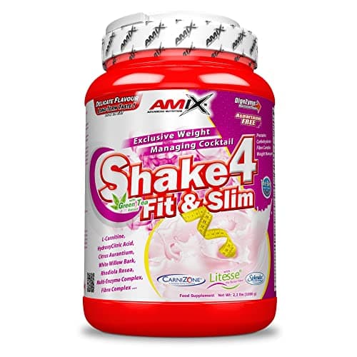 AMIX - SHAKE 4 FIT & SLIM - 1 KG - Ayuda a reducir la grasa - Reduce el apetito - Sabor a Chocolate