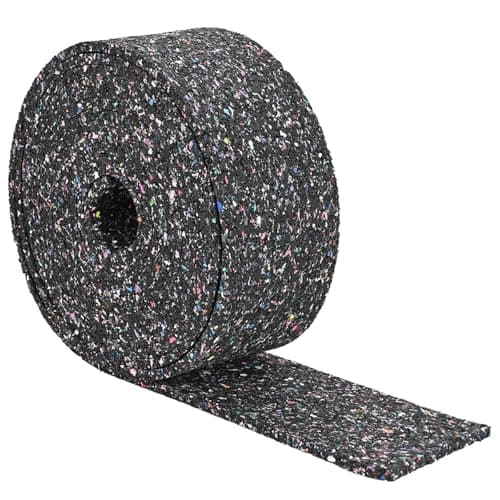 vidaXL Rollo de gránulos de caucho Negro 500 x 10 x 1 cm Goma, Rollo de goma antideslizante, alfombra de oficina duradera, suelo minimalista, seguridad en interiores