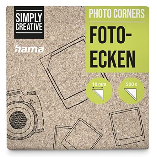 HAMA | Ángulos Adhesivos (Para Pegar Fotos, Postales, Adhesivo por las 2 Caras, 500 unidades, Para Todo Tipo de Papel) Color Transparente.