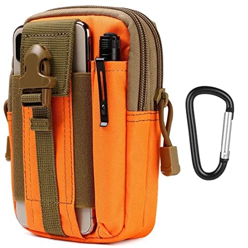 Flintronic Bolsa Cintura Táctica, Bolso Cinturón Táctica Militar Compacta 1000D Nylon para Herramientas Pequeñas de Multiusos Teléfono Móvil al Aire Libre Deportes Senderismo y Camping, con Mosquetón