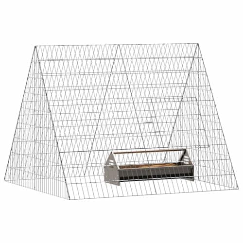 vidaXL Jaula para Pollos Plateado 110 x 100 x 85 cm Acero Galvanizado, Gallinero para jardín y terraza, Jaula de Acero Resistente, Refugio Exterior, Espacio Seguro para Aves