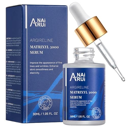 ANAiRUi Matrixyl 3000 & Argireline Sérum Antiedad Facial con Péptidos, Ácido Hialurónico, Anti-Arrugas, estimulación Colágeno y Hidratación piel | Para pieles Maduras y Secas | 30ml