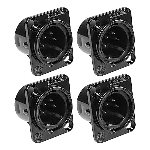 XMSJSIY Conector de instalación de panel XLR de 4 Pines Conector de micrófono de altavoz de audio de enchufe público XLR Soldadura de chasis tipo D para instrumentos de micrófono -4PCS (4 Pin Macho)