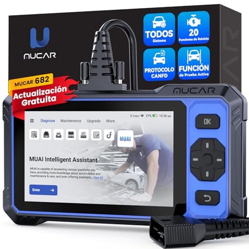OBD2 Diagnosis, MUCAR 682 Diagnosis Coche Multimarca de Todos Sistema, Diagnosis Coche con 20 Funciones de Reinicio/Vin Automático/Prueba Activa-Actualización Gratuita