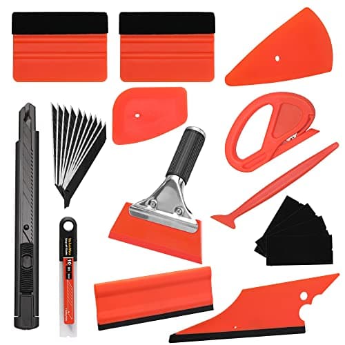 ValueMax 10-Piezas Kit Herramientas para Película de Ventana, Herramientas Tinte de Ventana de Automóvil, Herramientas para Láminas de Coche, con Cutter, Rasquetas, Espátulas