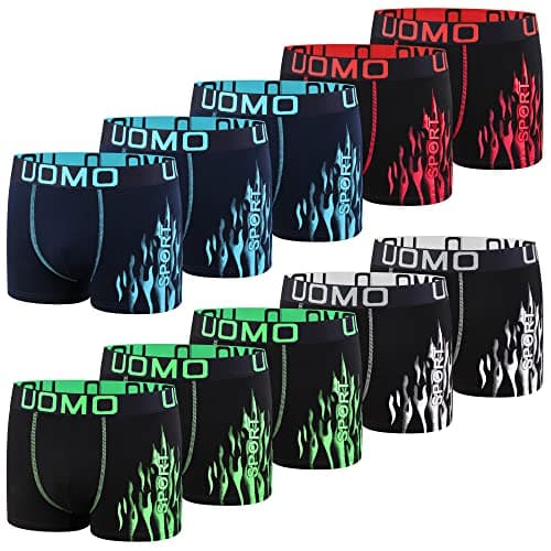L&K Pack de 10 Calzoncillos Tipo bóxer para Hombre Retro con Estampado Grande Verano 2022 algodón 1114 M
