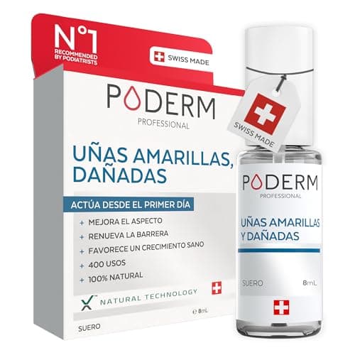 PODERM - Uñas Amarillas y Dañadas - Mejora la apariencia de las uñas - Aclara, Alisa y Nutre la uña - Ingredientes 100% Naturales - Cuidado de manos y pies | Fácil y rápido | Hecho en Suiza