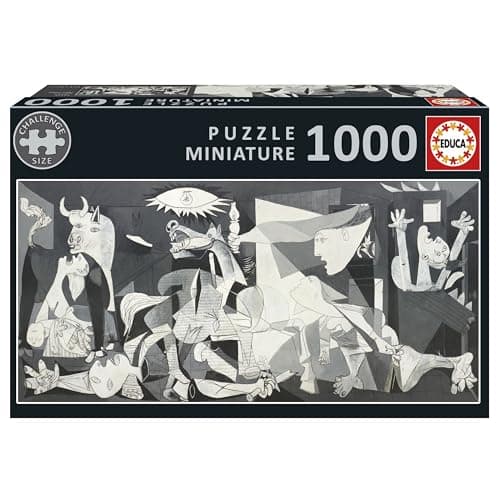 Educa - Puzzle de 1000 Piezas para Adultos más pequeño del Mundo | Guernica, Pablo Picasso. Incluye Pegamento Fix Puzzle. Medidas: 30 x 46 cm. A Partir de 14 años (20375)