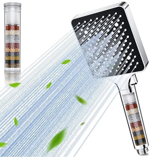 Magichome Cabezal de ducha con filtro de alta presión de 25 etapas con 6 modos, elimina el cloro residual del agua dura, ideal para el cuidado de la piel seca y el cabello