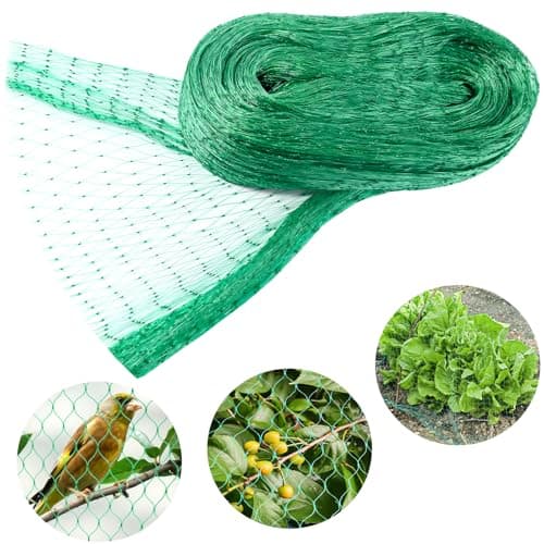 LINSOCLE Malla Antipajaros 6m x 10 m, Red Pajaros Proteccion, Malla Anti-pájaros de Protección de Frutas Plantas Verduras Jardín