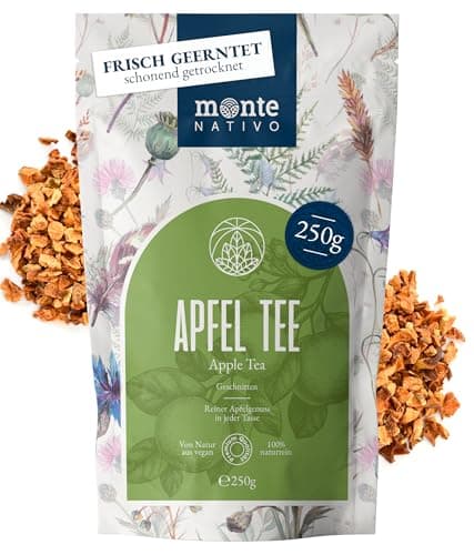Té de manzana Monte Nativo (250g) – Infusión de manzana suelta – Fruchttee natural sin aditivos – Apfel Eistee frío o caliente – Sabor refrescante y auténtico