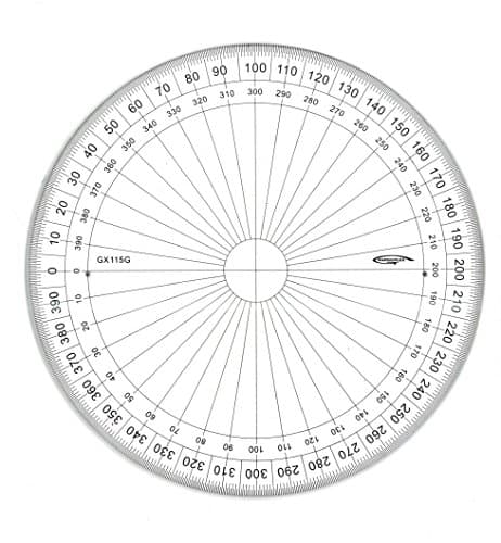 Graphoplex - Transportador circular (400 grados, sistema centesimal, 15 cm)