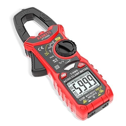 KAIWEETS HT206D Digital Pinza Amperimétrica Profesional para medir 600A CA/CC Corriente y Tensión con 6000 Cuentas, Valor Real, Autorango, NCV, Pinza de Capacitancia, Resistencia, Bateria